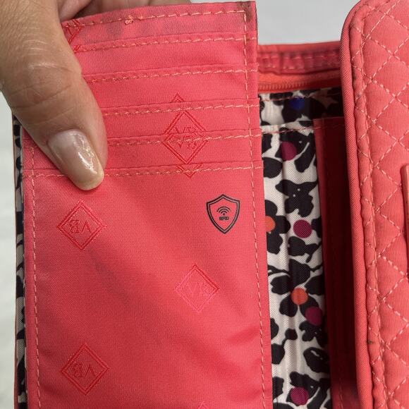 Vera Bradley Neon Orange Trifold Quilted Wallet, casual, classic, functional - Picture 8 of 11